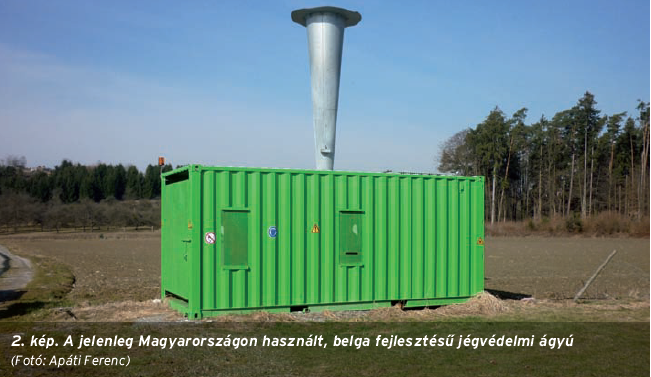 Belga fejlesztésű jégvédelmi ágyú Magyarországon. (A kép illusztráció). A kép forrása: agrarium7.hu